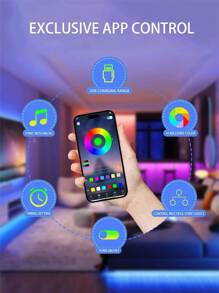 1 Roll 5050 RGB LED TV Smart Strip Lights - Flexible, Adhesive, Color-Changing, Dimmable, Waterproof - Perfect For TV Background, Game Room, Christmas, Holiday Party, Valentine's Day Decorations And Ambient Lighting