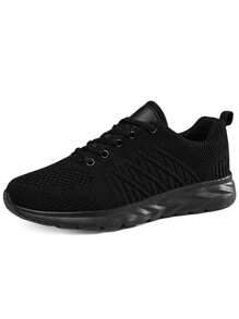 2025 Spring New Men Breathable Knit Casual Sneakers, Cushioned Lightweight Comfortable Running Fitness Training Sports Shoes