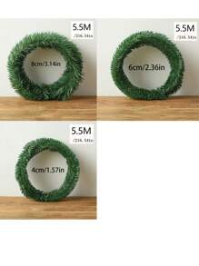 1 vòng hoa Giáng sinh bằng dây leo nhân tạo dài 5,5m/18ft, dây ruy băng dây leo xanh giả cho tiệc sinh nhật, đồ trang trí trung tâm tiệc cưới, đồ trang trí lan can cầu thang, gói quà Giáng sinh, Giáng sinh - Nhiều màu - Xem 3