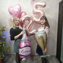 Set de 2 globos de lámina con forma de botella de champán y copa de vino para decorar fiestas de cumpleaños, accesorios para fotos, decoración de celebraciones, regalos de cumpleaños, decoración de ambiente, decoración del hogar, decoración de escena, artículos de fiesta - 2 piezas - Ver 3