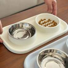 Plato doble para mascotas Normal y Alimentación lenta, Comedero para perros Antiasfixia y alimentación lenta para promover una mejor digestion. - Gris - Ver 2