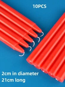10pcs Long-Stemmed Common Household Lighting Candles, Smokeless And Odorless, White & Red Emergency Cylindrical Candles For Creating Atmosphere And Decoration - Ideal Choice For Bars And Western Restaurants. Romantic Dinner Candles Suitable For Weddings, Birthday Parties, And Power Outages As Home Decorations.Halloween,Spooky,Autumn,Festival,Holiday Christmas,Winter,Holiday,Festival,Room Decor,Gifts - Multicolor - View 7