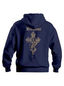 Cold Blouse Moletom Cross Style Cotton Flannel - Màu xanh hải quân - Xem 2