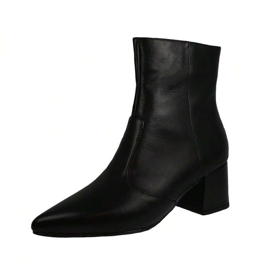Luiza Sobreira Black Low Heel Short Boot Thin Toe Mod. 2080 - 黑色 - 查看 1