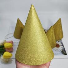 1set/1pc/3pcs/6pcs Assembled Party Hats For Birthday, Halloween, Christmas, Glitter Paper Hats,Christmas