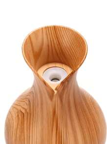 Air Humidifier And Flavorizer Wooden Vase Shape Ultrasonic Diffuser With Colorful LED Usb - 摩卡棕 - 查看 4