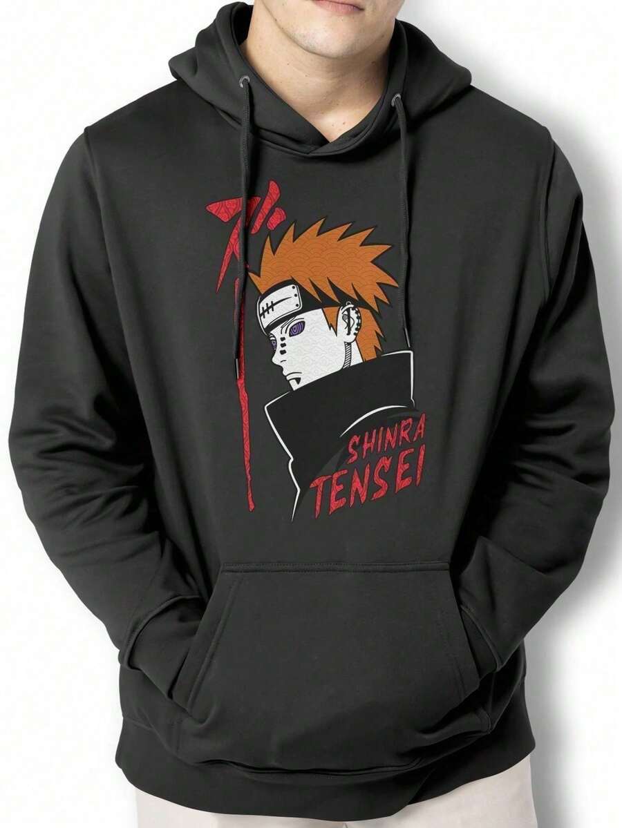 Sweatshirt Pain Shinra Tensei Kangaroo Blouse BPJ2 - 黑色 - 查看 1