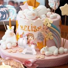 ユニコーンケーキトッパー ミニユニコーンフィギュア ケーキデコレーション用 誕生日パーティー装飾 - ユニコーン - チェックする 5