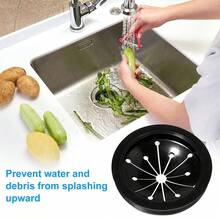 1 mảnh nắp xử lý rác, xử lý rác nhà bếp, miếng đệm thoát nước bằng cao su, 3,1" (khoảng 8cm) tấm chắn rác xử lý rác, tấm bảo vệ chống văng rác thải, bảo vệ cống cao su bồn rửa nhà bếp - màu đen - Xem 4