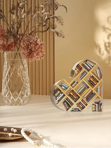 1 件，亚克力心形爱书人，圣诞礼物爱心图书管理员挂饰，教师节礼物，教师感谢礼物，圣诞礼物