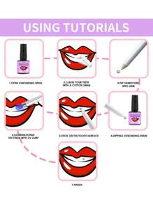 1Set Tooth Gemstone Kit Holiday Party Decoration Make Up Accessories For Women With UV Light,Glue For Mother's Day Valentine's Day 100Pcs Sparkly Clear & AB Crystals Flashlight Color Random,Mom,Mother,Mother's Day,Gift