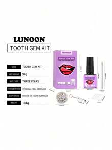 1Set Tooth Gemstone Kit Holiday Party Decoration Make Up Accessories For Women With UV Light,Glue For Mother's Day Valentine's Day 100Pcs Sparkly Clear & AB Crystals Flashlight Color Random,Mom,Mother,Mother's Day,Gift