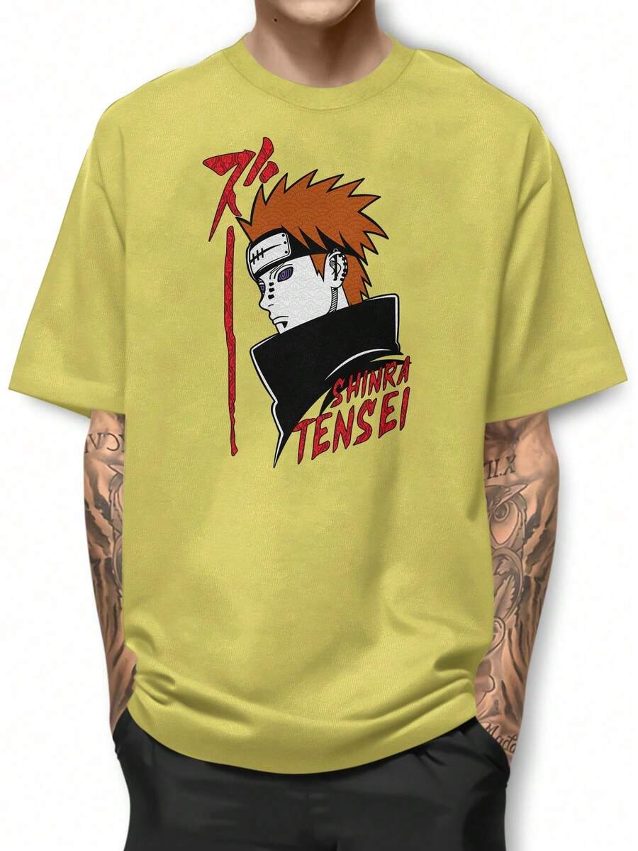 Pain Shinra Tensei Basic T-Shirt 100% Cotton GPJ1 Shirt - Giallo - Visualizzare 1