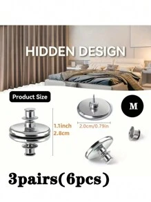 1/3/5/10 pares de sujetadores magnéticos para cortinas de tamaño mediano, anillos magnéticos resistentes para cortinas para reducción de ruido, fácil instalación sin herramientas
