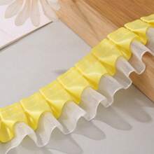 4cm Double Layered Pleated Polyester Sheer Organza Clothing Accessory Skirt Hem Sleeve Cuff DIY Dress Frame Lace Flower Edge