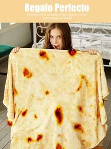 HogarAcogedor Manta de tortilla, manta gigante de tortilla de harina Burritos, manta de tortilla para adultos, manta divertida para adultos, manta gigante redonda de comida para cama, sofá, manta de tortilla novedosa para su familia, manta de franela suave y cómoda para tacos