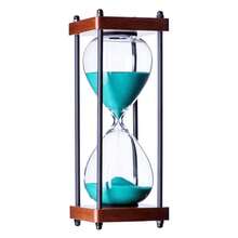 Large Hourglass Timer 60 Minute, Decorative Wooden Sandglass - 綠砂 - 查看 2