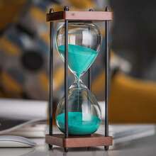 Large Hourglass Timer 60 Minute, Decorative Wooden Sandglass - 綠砂 - 查看 1