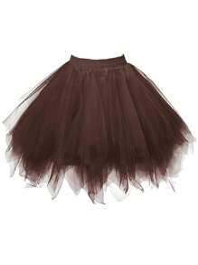 1件女士彩色糖果色短款多层水钻网纱薄纱裙，适合舞台表演、派对、拍照、洛丽塔风格情人节配饰