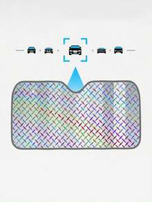 1pc Car Windshield Sun Shade, Colorful Sunshade For Car Front Window Sun Protection, Windshield Sunshade Folding Front Window Sun Shade, Foldable Reflective Sun Visor Prime Of Day Book - Multicolor - View 2