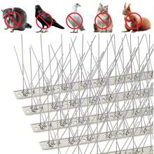 12 件装鸟刺鸽子刺防鸟钉驱鸟器金属驱鸟剂不锈钢鸟刺旋转器适用于鸽子和其他小鸟
