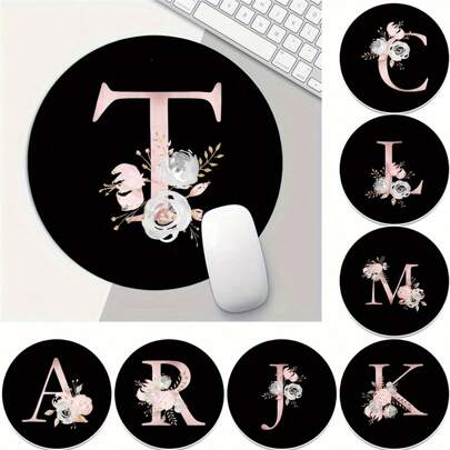 1PC Pink Letter Pattern Mouse Pad Student Computer Mouse Mat PU Leather Waterproof Notebook Pad Office Pad Tablet Mat Back To School Gaming Mouse Pad Desk Accessories Office Supplies Office Desk Accessories Mousepad Mouse Pad For Desk