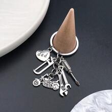 1 件男士爸爸工具 - 锤子扳手螺丝刀金属钥匙圈汽车装饰父亲节礼物礼品创意钥匙扣饰品 - 銀色 - 查看 2