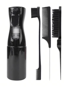 Ensemble de peignes d'arrosoir, 3 pièces brosse à cheveux coiffure lissante avec 1 pièce brosse pour bordures, 1 pièce brosse à cheveux, 1 pièce peigne queue de rat, brosse à démêler pour les cheveux bébé, accessoires roses