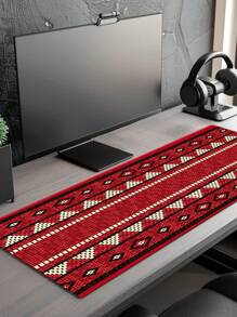 1 件几何图案橡胶游戏鼠标垫适用于台式电脑/笔记本电脑、办公室使用 - 紅色 - 查看 6