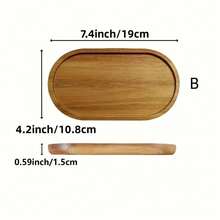 1pc Wood Tray, Multipurpose Wood Tray For Coffee, Tea, Jewelry, Fruit, Food, Breakfast, Dinner, Outdoor Use Christmas Gift - Brown - View 10