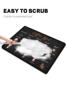 1pc, retro coffee patterns, moisture-proof absorbent coffee pads, Cafe accessories, rubber absorbent dishwashing pads, kitchen placemats, kitchen counters and perfect accessories for coffee machines!