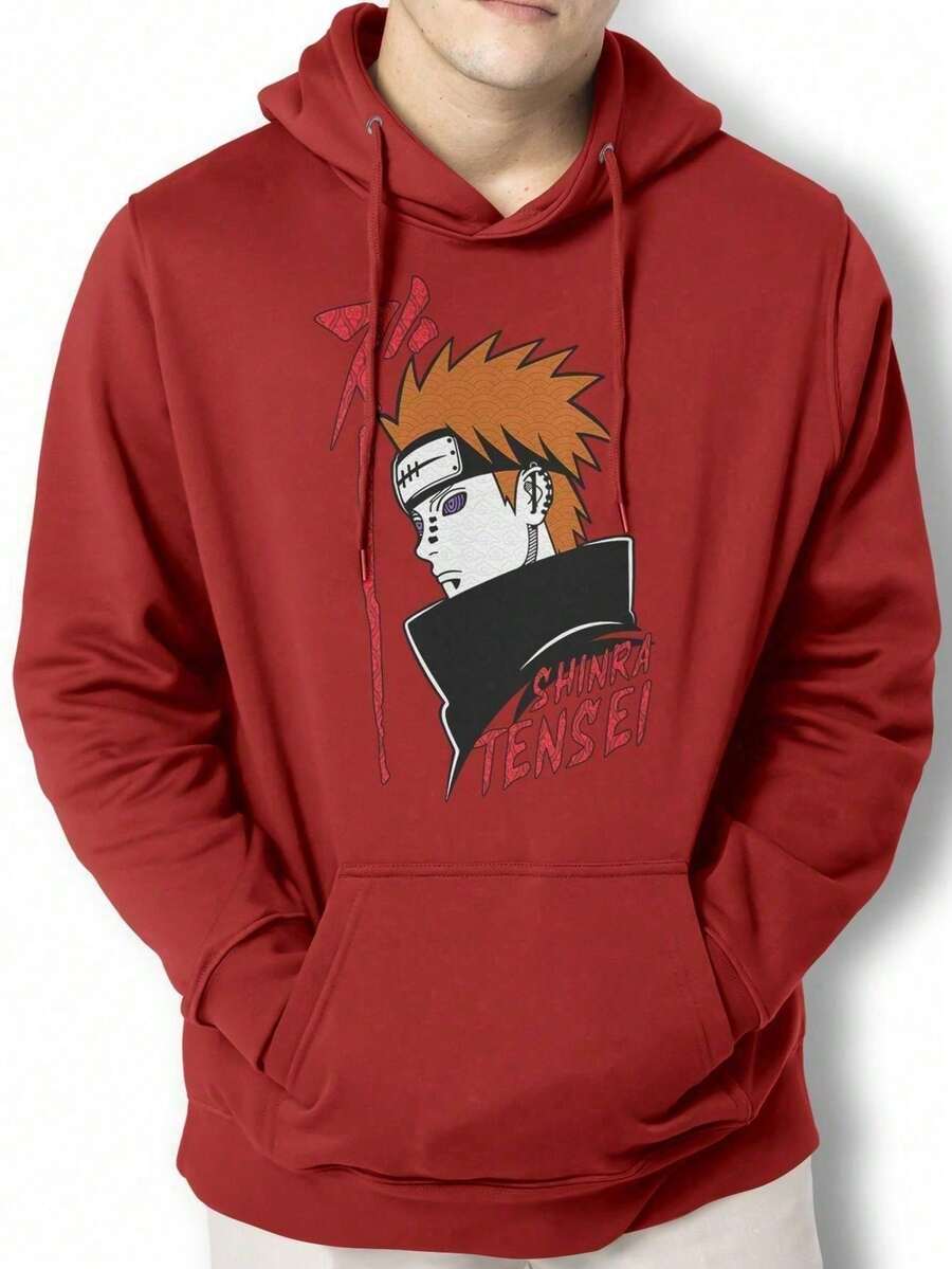 Sweatshirt Pain Shinra Tensei Kangaroo Blouse BPJ2 - 紅色 - 查看 1
