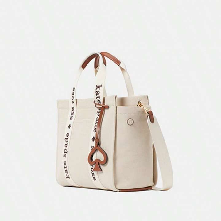 Kate Spade Plenty Tote Bag Canvas Leather Crossbody Bag