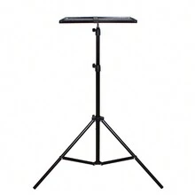Soporte para trípode para proyector de computadora portátil Soporte de piso universal para computadora portátil Soporte de soporte para equipo de DJ para computadora plegable grande ajustable de 69-190 cm, perfecto para escenario o estudio con bolsa de viaje portátil - Negro - Ver 9