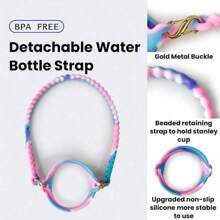 1 个带肩带的水瓶架 - 适用于大多数 8-40 盎司水瓶 - 水瓶吊带手柄，兼容杯子配件 - 柔软耐用的硅胶水瓶挂绳，杯子配件 - 彩色 - 查看 7