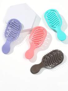 1 pieza Mini peine de diseño de riel, Cepillo de pelo hueco portátil y compacto, Peine de plástico para uso en húmedo y seco, Uso diario al aire libre y de viaje, Cepillo de pelo, Peine, Herramientas para el cabello, Productos y accesorios para el cabello para barbería, salón de belleza, artículos esenciales de viaje