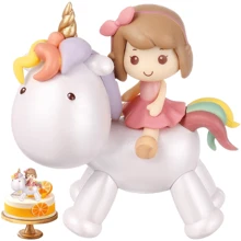 ユニコーンケーキトッパー ミニユニコーンフィギュア ケーキデコレーション用 誕生日パーティー装飾 - ユニコーン - チェックする 1
