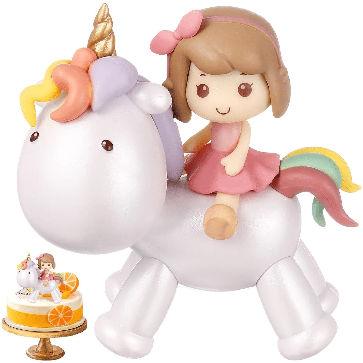 ユニコーンケーキトッパー ミニユニコーンフィギュア ケーキデコレーション用 誕生日パーティー装飾 - ユニコーン - チェックする 1