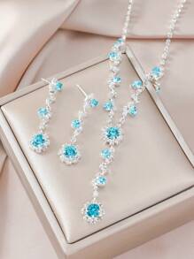 3 piezas Set joya con diseño de diamante de imitación