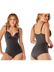 High Compression Shaping Bodysuit With C Cup Cup - 黑色 - 查看 1