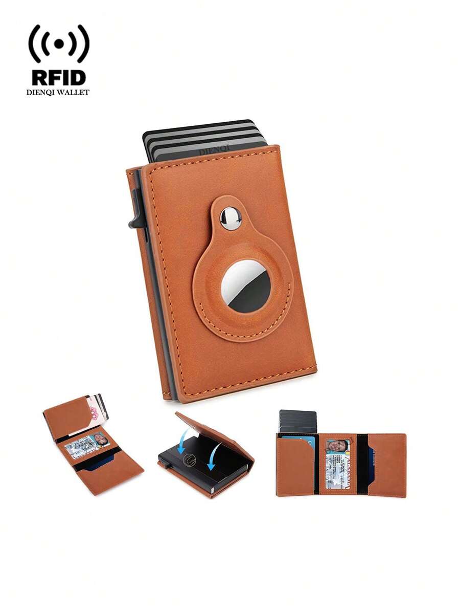 Ví đựng thẻ RFID cho nam nữ Ví Airtag Ví đựng thẻ tín dụng Túi đựng tiền Ví mỏng tương thích với Apple AirTags Tracker Air Tag Quà tặng hàng ngày, nam giới, quà tặng cho bạn trai/cha (Nâu)