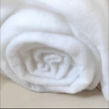 Washable High Elastic Down Composite Lining Fabric For Clothing And Bedding Products. Soft Silk-Like Regenerated Polyester Faux Silk Used For Garment And Home Textile Filling. - White - View 3