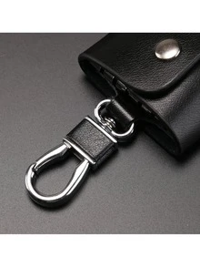 新款真皮牛皮男士钥匙包男牛皮腰挂汽车钥匙包女时尚大容量锁匙包钥匙收纳车钥匙套 - 彩色 - 查看 5