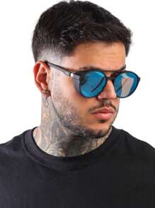 Boss Doha Men's Steampunk Sunglasses - Blue - View 3