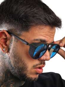 Boss Doha Men's Steampunk Sunglasses - Blue - View 2