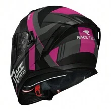 Race Tech Volt Abstrak Matte Black / Pink Helmet - màu đen - Xem 8