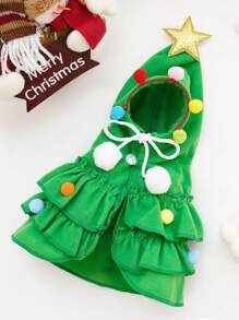 1pc Autumn/Winter Christmas Pet Clothing Two-Color Cape Pet Cape Shawl Dog Transform Into A Festive Costume