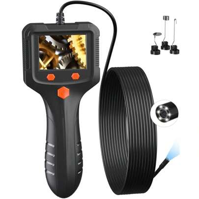 Borescope, Endoscope Camera With Light, IP67 Waterproof Endoscope, 1080 HD Inspection Camera, Borescope Camera With Light, Snake Camera With 11.5FT Semi-Rigid Cord, Gadgets For Men(2.4")