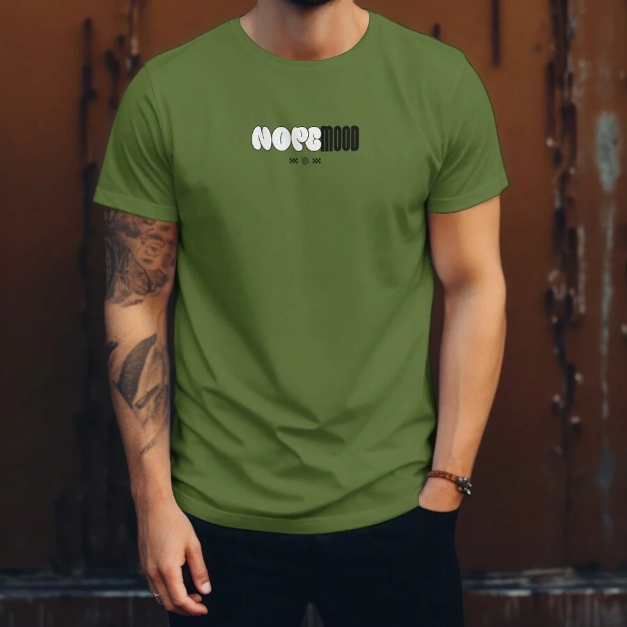 Nop Mood Men's T-Shirt Unisex Premium Streetwear Shirt Super Promotion - 軍綠色 - 查看 1