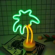 1 pièce Enseigne au néon de cactus, palmier, flamant rose, décoration fonctionnant sur batterie USB ou piles pour chambre, maison, salle de jeux, mariage, cadeau vibrant (piles non incluses)